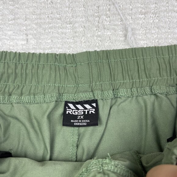 RGSTR Military Green Cargo Joggers Pants Tech Pockets Drawstring Mens 2X - Picture 5 of 13